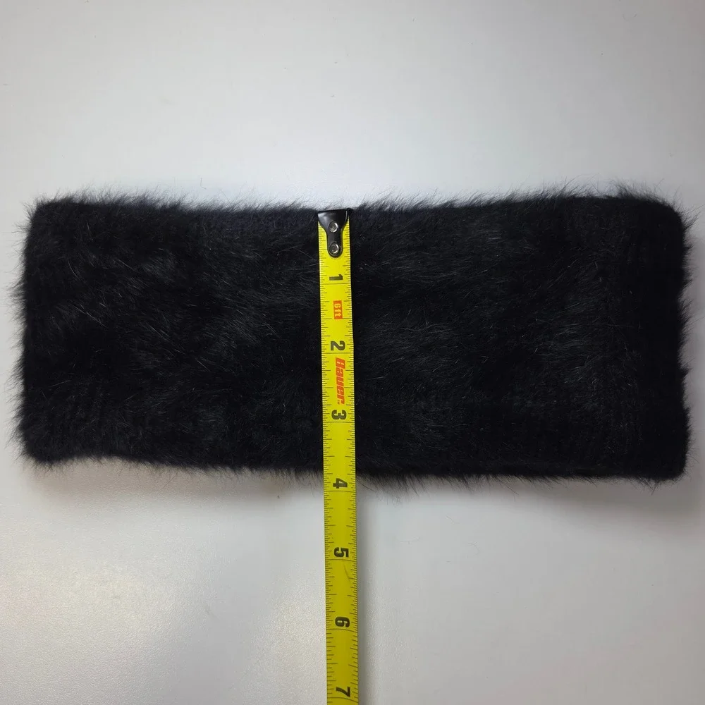 Bula Faux Fur Angora Blend Winter Headband Ear Warmer Black